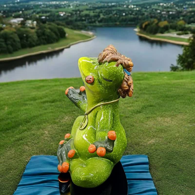 NNEDSZ Zen Frog Meditation Figurine - Peaceful Yoga Frog Statue
